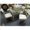 Image 1 : Metal Base Glass Top Dinette w/4 Chairs