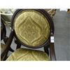 Image 2 : 2 Wood Trim Medalion Back Arm Chairs - 2 Times the Money