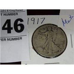 1917 Half Dollar 90% Silver