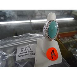 Amber Sterling & Turquoise Ring