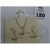 Image 1 : Sterling & Turquois Necklace & Earring Set