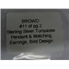 Image 2 : Sterling & Turquois Necklace & Earring Set