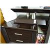 Image 3 : Dark Oak Lacquer Contemporary Headboard/Nightstands, Dresser & Mirror