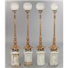 Image 1 : A set of four bronzed cast iron LANTERNS, on, A set of four bronzed cast iron LANTERNS, on base...