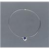 Image 1 : An 18 carat white gold NECKLACE, 1 facet-cut blue, An 18 carat white gold NECKLACE, 1 facet-cut...