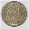 Image 1 : 1853 SEATED LIBERTY HALF DIME  AU