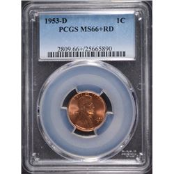 1953-D LINCOLN CENT PCGS MS66+ RD
