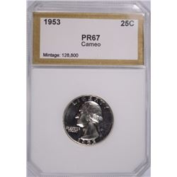 1953 WASHINGTON QUARTER PCI SUPERB CAMEO