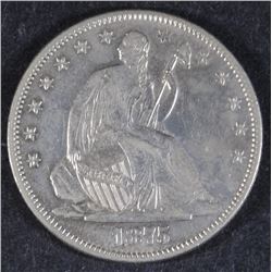 1875-S SEATED LIBERTY HALF AU/BU