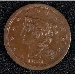 1851 HALF CENT CH BU