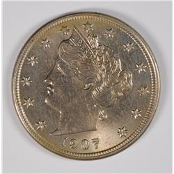 1907 LIBERTY NICKEL GEM BU