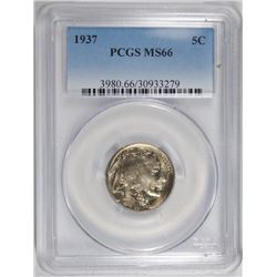 1937 BUFFALO NICKEL, PCGS MS-66