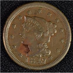 1847 LARGE CENT AU