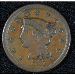 1857 LARGE CENT CH AU