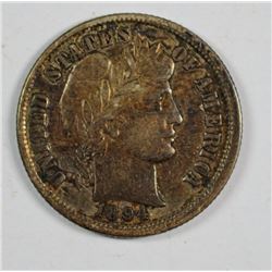 1894 BARBER DIME, XF+