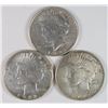Image 1 : 1922, 1922-D & 1923-D CIRCULATED PEACE SILVER DOLLARS