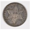 Image 1 : 1861 THREE CENT SILVER AU/UNC