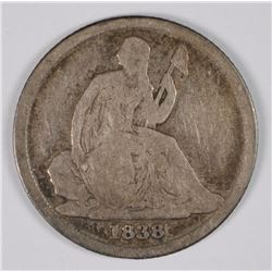 1838-O SEATED DIME GOOD
