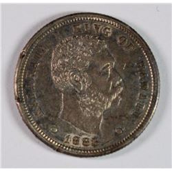 1883 HAWAII DIME AU/BU RIM NICKS REV.