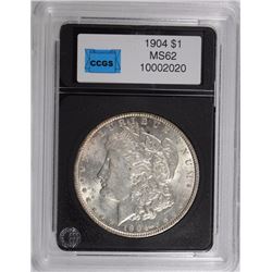 1904 MORGAN DOLLAR CCGS CH BU, NICE