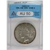 Image 1 : 1928-S PEACE DOLLAR ANACS AU50 RARE! DOUBLE DIE OBV. VAM-4