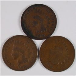 INDIAN CENTS: 1876 G, 1878 G, 1879 G