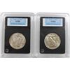 Image 2 : ( 2 ) CCGS GRADED WALKING LIBERTY HALF DOLLARS:  1943-D CH BU & 1944 CH BU