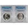 Image 1 : 1962 FRANKLIN HALF DOLLAR, PCGS MS-62 FBL & 1957-D  PCGS MS-64