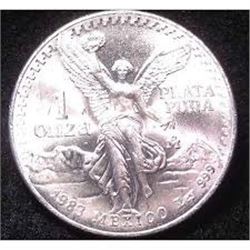 1983 MEXICAN 1oz SILVER LIBERTAD .999 SILVER *BRILLIANT UNCIRCULATED MS HIGH GRADE*!!