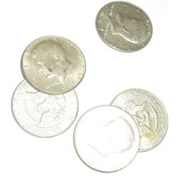 5 TOTAL SILVER KENNEDY HALF DOLLARS *MIXED DATES & GRADES*!! SILVER HALF DOLLARS CAME OUT OF SAFE!!