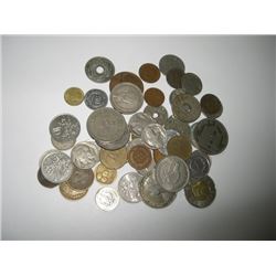 50 TOTAL COINS INCLUDES WORLD & U.S. INCLUDING INDIAN HEAD CENTS/BUFFALO NICKELS & MORE!!