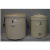 Image 1 : Two Medalta crocks including a five gallon and a lidded three gallon