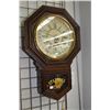 Image 1 : Vintage W.M.L Gilbert Clock Co. Winsted, Connecticut wood cased 31 day wall clock with visible pendu