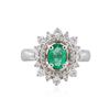 Image 2 : 14KT White Gold 0.69ct Emerald and Diamond Ring