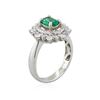 Image 3 : 14KT White Gold 0.69ct Emerald and Diamond Ring