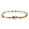 Image 2 : 14KT Yellow Gold 13.70ctw Multi Color Sapphire and Diamond Bracelet