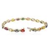 Image 3 : 14KT Yellow Gold 13.70ctw Multi Color Sapphire and Diamond Bracelet