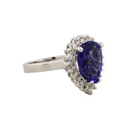 14KT White Gold 3.82ct Tanzanite and Diamond Ring