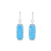 Image 1 : 14KT White Gold Turquoise and Diamond Earrings