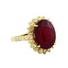 Image 1 : 14KT Yellow Gold 12.64ct Ruby and Diamond Ring