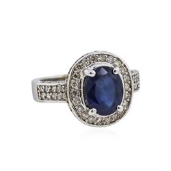 14KT White Gold 2.65ct Sapphire and Diamond Ring