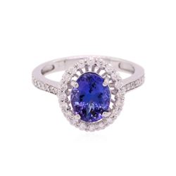 14KT White Gold 2.15ct Tanzanite and Diamond Ring
