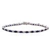 Image 1 : 14KT White Gold 5.51ctw Sapphire and Diamond Bracelet