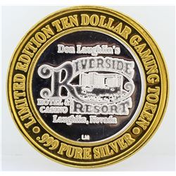 Riverside Resort Laughlin $10 Casino Gaming Token .999 Fine Silver Limited Editi
