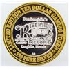 Image 1 : Riverside Resort Laughlin $10 Casino Gaming Token .999 Fine Silver Limited Editi