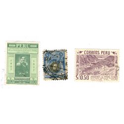 Peru Postage Stamps Lot of 3