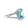 Image 2 : 14KT White Gold 3.39ct Topaz and Diamond Ring