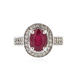 14KT White Gold 2.95ct Ruby and Diamond Ring