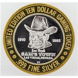 Sam's Town Las Vegas $10 Casino Gaming Token .999 Fine Silver Limited Edition