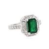 Image 1 : 14KT White Gold 1.71ct Emerald and Diamond Ring